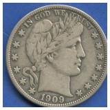 1909 Liberty Head Barber Half Dollar
