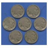 7- Buffalo Nickels No Date 1913 D & S Type I