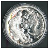 2018 Dragon & Tiger Proof .999 Silver Round 2 ozt