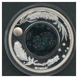 Australian Opal The Wombat .999 Silver Rd. 1 ozt