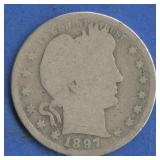 1897-S Liberty Head Barber Quarter
