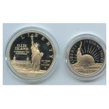 1986-S Ellis Island .900 Silver Proof 2 Coin Set