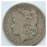 1893-CC Morgan Silver Dollar