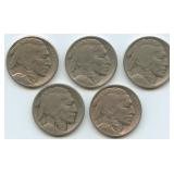 5- 1916 Dated Buffalo Nickels
