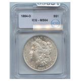 1884-O Morgan Silver Dollar ICG MS 64