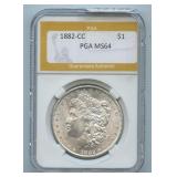 1882-CC Morgan Silver Dollar PGA Graded