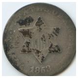 1853 Three-Cent Silver Piece