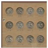 Complete Set of Franklin Halves 1948-63, 35 Pcs