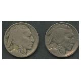 2- 1914-D Buffalo Nickels