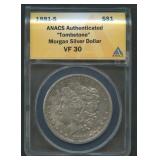1881-S 'Tombstone' Morgan Dollar ANACS VF30
