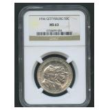 1936 Gettysburg Silver Commem Half NGC MS63
