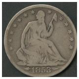 1853 Arrows Seated Liberty Half Dollars