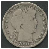 1901-S Liberty Head Barber Half Dollar