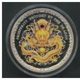 2012 Cook Is $5 Year of the Dragon .999 Silver 1 o