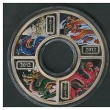 2012 Cook Is $1 Year of the Dragon .999 Silver