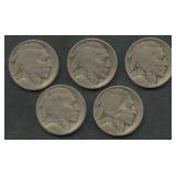 5- 1914-S Buffalo Nickels