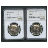 1966 and 1967 SMS Kennedy Halves NGC MS 67