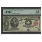 1891 $1 Treasury Note FR-352 PMG CEF 45