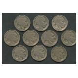10- 1920-D Buffalo Nickels