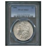 1886 Morgan Silver Dollar PCGS MS 63