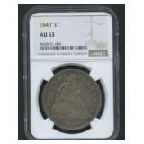 1840 Seated Liberty Dollar NGC AU 53