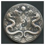 2019 Tuvalu $2 Double Dragon .999 Silver 2 ozt