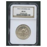 1936-S Columbia Commem Half NGC MS 64