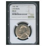 1936 Lynchburg Commem Silver Half NGC MS 62