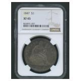 1847 Seated Liberty Dollar NGC XF 45