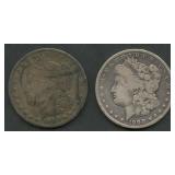 2- 1900-O Morgan Silver Dollars