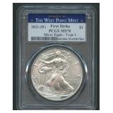 2021-W Type 1 ASE Silver Eagle PCGS MS 70