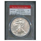 2021-S Type 1 ASE Silver Eagle PCGS MS 70
