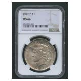 1922-D Peace Silver Dollar NGC MS66