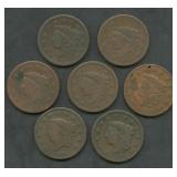 7- Mixed 1830's Coronet Head Large Cents