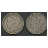 2- 1892-O Morgan Silver Dollars