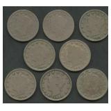 8- Mixed Liberty Head V Nickels