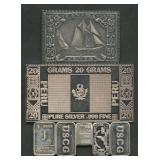 (1.02 ozt TW) 7- Mixed .999 Silver Bars