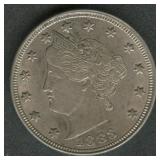 1883 With Cents Liberty V Nickel Higher Grade