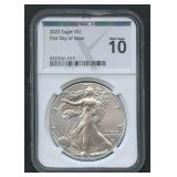 2025 ASE Silver Eagle NGC X 10