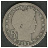 1897-S Liberty Head Barber Quarters