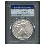 2021-W Type 1 ASE Silver Eagle PCGS MS 70