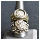 2- Mixed Rings Size 13 & 13.5, .925 Silver .95