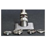 7- Mixed Rings Size 7-9.5, .925 Silver 1.02 ozt