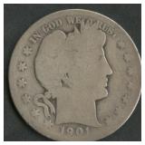 1901-S Liberty Head Barber Half Dollar