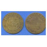 2 Whorehouse / Brothel Tokens