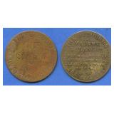 2 Whorehouse / Brothel Tokens
