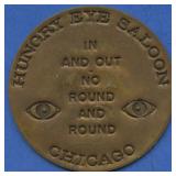 Prohibition Hungruy Eye Saloon Chicago Token