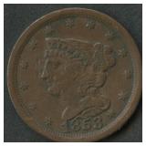 1853 Braided Hair Half Cent