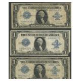 3- 1923 $1 Silver Certificates Blue Seal FR-238