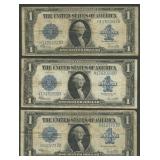 3- 1923 $1 Silver Certificates Blue Seal FR-237